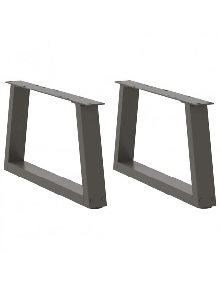 Gambe Tavolo Pranzo a V 2 pz Antracite 50x(30-31,3)cm Acciaio