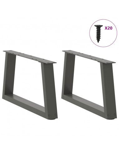 Gambe Tavolo Pranzo a V 2 pz Antracite 50x(30-31,3)cm Acciaio