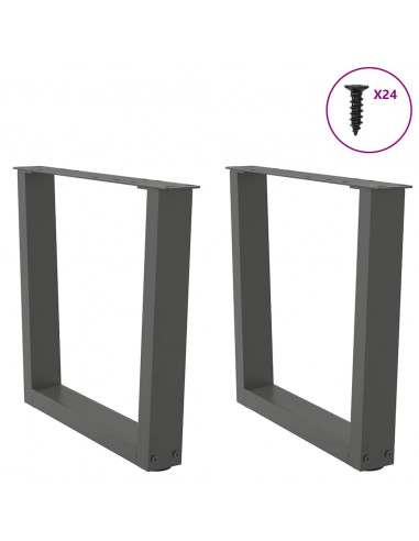 Gambe Tavolo Pranzo a V 2 pz Antracite 50x(42-43,3)cm Acciaio