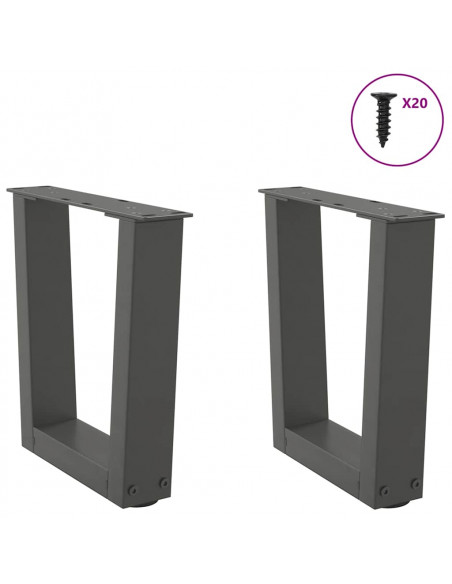 Gambe Tavolo Pranzo a V 2 pz Antracite 40x(30-31,3)cm Acciaio