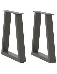 Gambe Tavolo Pranzo a V 2 pz Antracite 38x(42-43,3)cm Acciaio