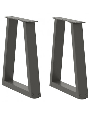 Gambe Tavolo Pranzo a V 2 pz Antracite 38x(42-43,3)cm Acciaio
