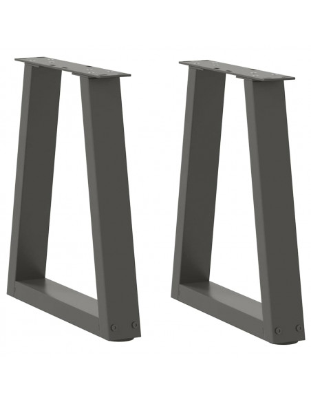 Gambe Tavolo Pranzo a V 2 pz Antracite 38x(42-43,3)cm Acciaio