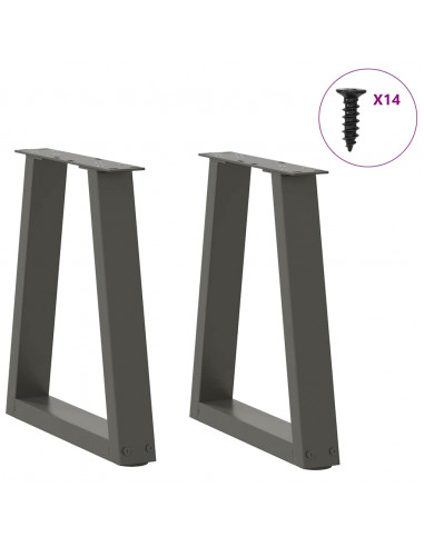 Gambe Tavolo Pranzo a V 2 pz Antracite 38x(42-43,3)cm Acciaio