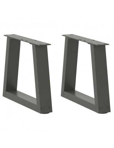 Gambe Tavolo Pranzo a V 2 pz Antracite 40x(30-31,3)cm Acciaio