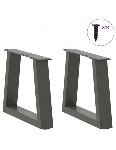 Gambe Tavolo Pranzo a V 2 pz Antracite 40x(30-31,3)cm Acciaio