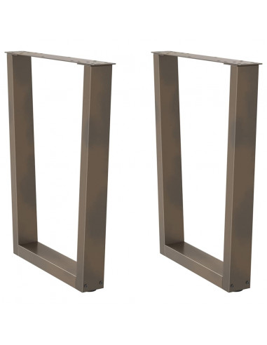 Gambe per Tavolo Pranzo a V 2pz Naturale 70x(72-73,3)cm Acciaio