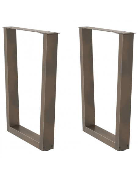 Gambe per Tavolo Pranzo a V 2pz Naturale 70x(72-73,3)cm Acciaio