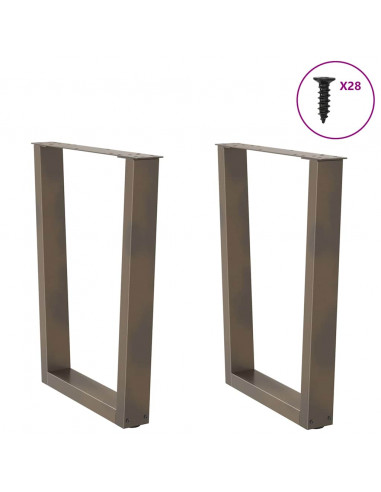 Gambe per Tavolo Pranzo a V 2pz Naturale 70x(72-73,3)cm Acciaio