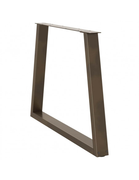 Gambe per Tavolo Pranzo a V 2pz Naturale 90x(72-73,3)cm Acciaio