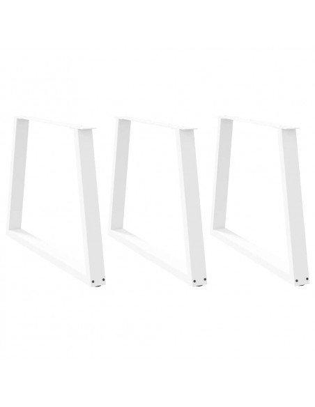 Gambe per Tavolo Pranzo a V 3 pz Bianco 100x(72-73,3)cm Acciaio