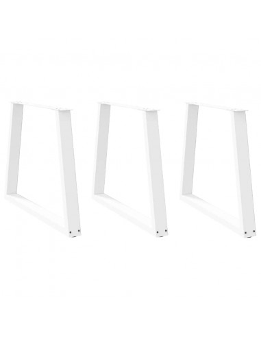 Gambe per Tavolo Pranzo a V 3 pz Bianco 70x(72-73,3)cm Acciaio