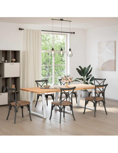 Gambe per Tavolo Pranzo a V 3 pz Bianco 70x(72-73,3)cm Acciaio