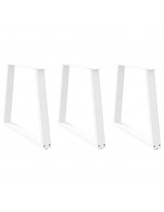 Gambe per Tavolo Pranzo a V 3 pz Bianco 80x(72-73,3)cm Acciaio