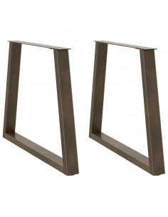 Gambe per Tavolo Pranzo a V 2pz Naturale 70x(72-73,3)cm Acciaio