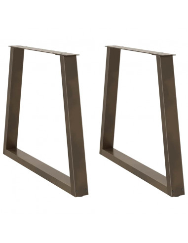 Gambe per Tavolo Pranzo a V 2pz Naturale 70x(72-73,3)cm Acciaio