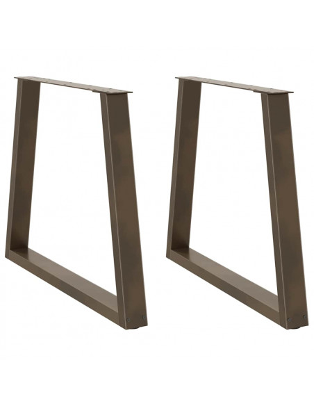 Gambe per Tavolo Pranzo a V 2pz Naturale 70x(72-73,3)cm Acciaio