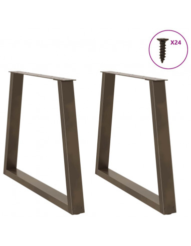 Gambe per Tavolo Pranzo a V 2pz Naturale 70x(72-73,3)cm Acciaio