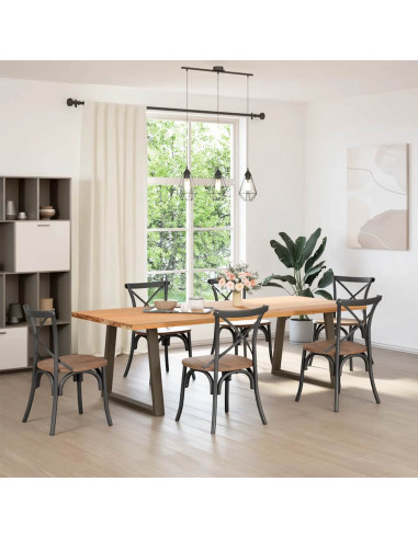 Gambe per Tavolo Pranzo a V 2pz Naturale 80x(72-73,3)cm Acciaio