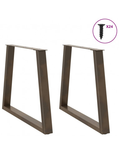 Gambe per Tavolo Pranzo a V 2pz Naturale 80x(72-73,3)cm Acciaio