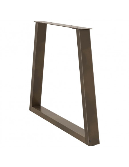 Gambe per Tavolo Pranzo a V 2pz Naturale 80x(72-73,3)cm Acciaio
