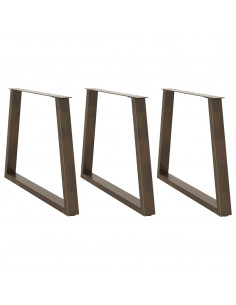 Gambe per Tavolo Pranzo a V 3pz Naturale 90x(72-73,3)cm Acciaio