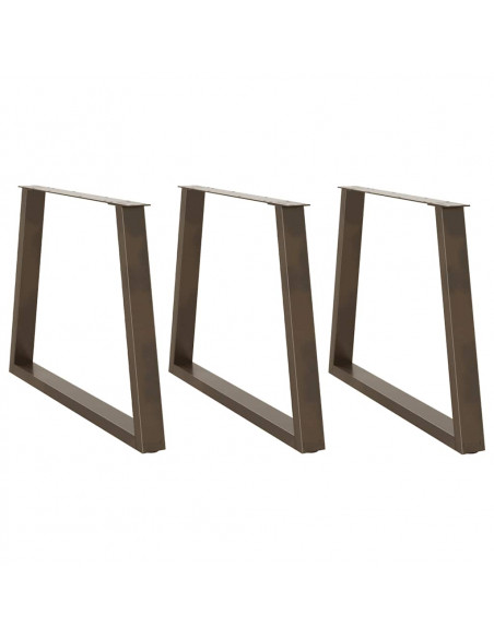 Gambe per Tavolo Pranzo a V 3pz Naturale 90x(72-73,3)cm Acciaio