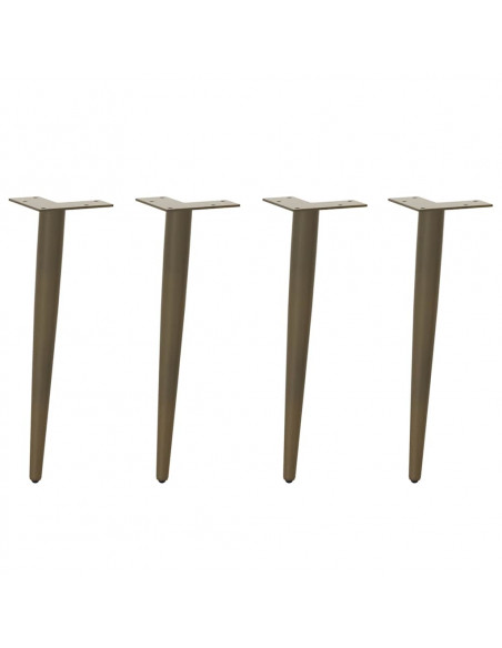Gambe Tavolino Caffè Forma Conica 4pz Naturale 42-43cm Acciaio