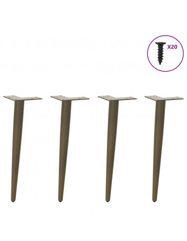 Gambe Tavolino Caffè Forma Conica 4pz Naturale 42-43cm Acciaio