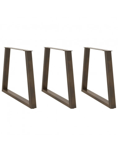 Gambe per Tavolo Pranzo a V 3pz Naturale 80x(72-73,3)cm Acciaio