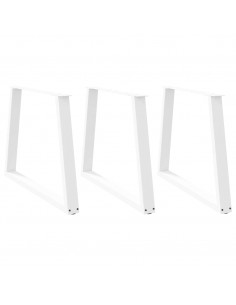 Gambe per Tavolo Pranzo a V 3 pz Bianco 90x(72-73,3)cm Acciaio