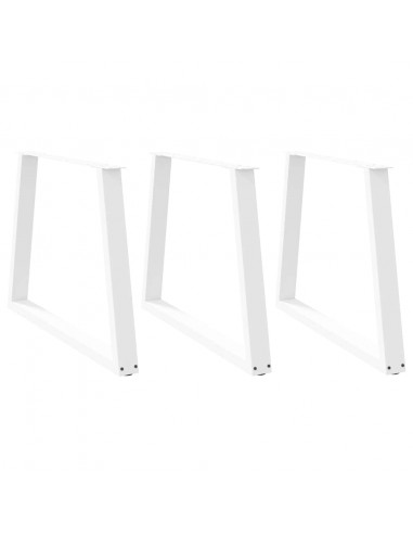 Gambe per Tavolo Pranzo a V 3 pz Bianco 90x(72-73,3)cm Acciaio