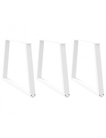 Gambe per Tavolo Pranzo a V 3 pz Bianco 90x(72-73,3)cm Acciaio