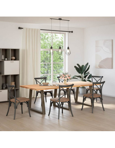 Gambe per Tavolo Pranzo a V 3pz Naturale 70x(72-73,3)cm Acciaio