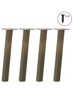 Gambe per Tavolino 4 pz Acciaio Naturale 42 cm in Acciaio