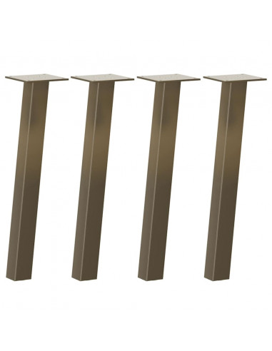 Gambe per Tavolino 4 pz Acciaio Naturale 42 cm in Acciaio