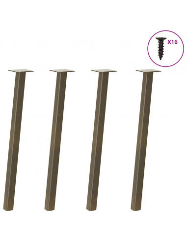 Gambe per Tavolino 4 pz Acciaio Naturale 72 cm in Acciaio