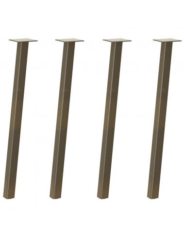 Gambe per Tavolino 4 pz Acciaio Naturale 72 cm in Acciaio