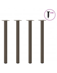 Gambe per Tavolino 4 pz Acciaio Naturale 72-74 cm in Acciaio