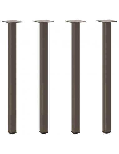 Gambe per Tavolino 4 pz Acciaio Naturale 72-74 cm in Acciaio