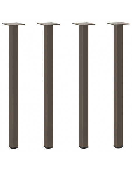 Gambe per Tavolino 4 pz Acciaio Naturale 72-74 cm in Acciaio