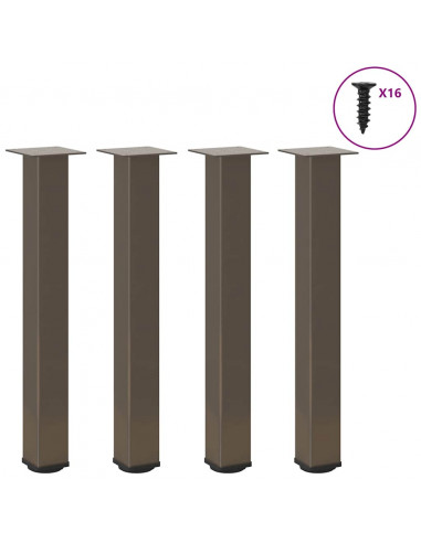 Gambe per Tavolino 4 pz Acciaio Naturale 72-74 cm in Acciaio