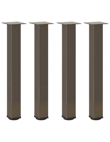 Gambe per Tavolino 4 pz Acciaio Naturale 72-74 cm in Acciaio