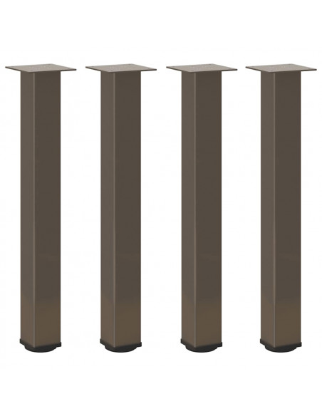 Gambe per Tavolino 4 pz Acciaio Naturale 72-74 cm in Acciaio