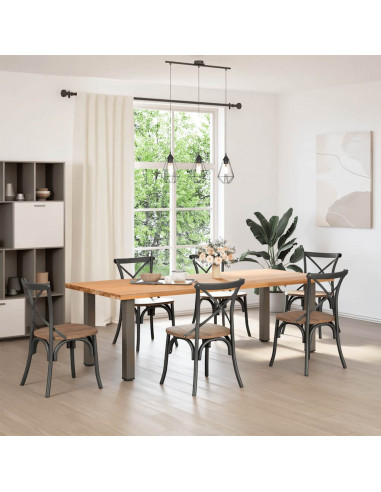 Gambe per Tavolino 4 pz Acciaio Naturale 72-74 cm in Acciaio