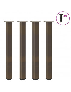 Gambe per Tavolino 4 pz Acciaio Naturale 90-92 cm Acciaio