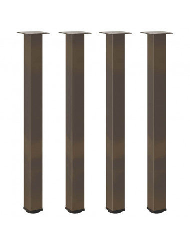 Gambe per Tavolino 4 pz Acciaio Naturale 90-92 cm Acciaio