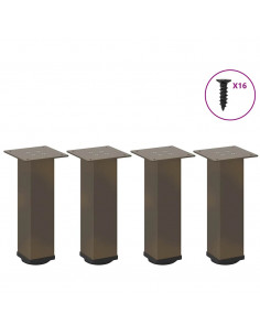 Gambe per Tavolino 4 pz Acciaio Naturale 42-44 cm in Acciaio