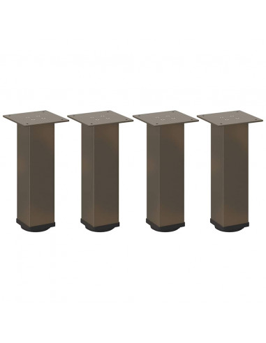 Gambe per Tavolino 4 pz Acciaio Naturale 42-44 cm in Acciaio
