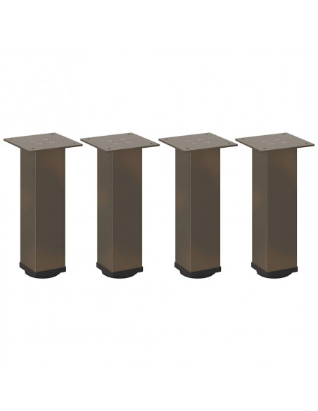 Gambe per Tavolino 4 pz Acciaio Naturale 42-44 cm in Acciaio